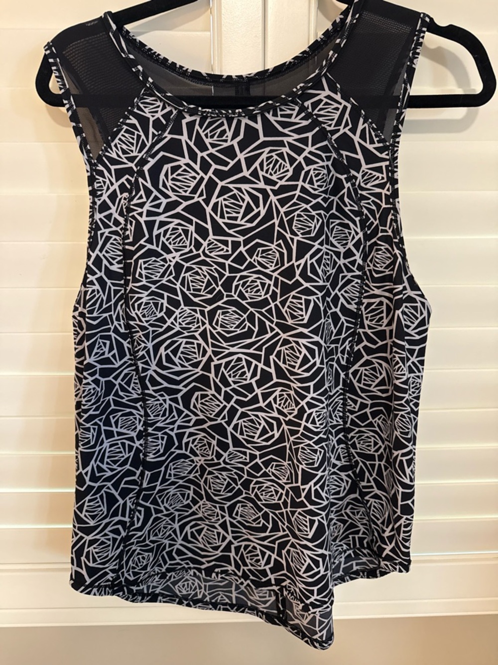 lululemon athletica Black Tank Top with White Geometric print sculpt